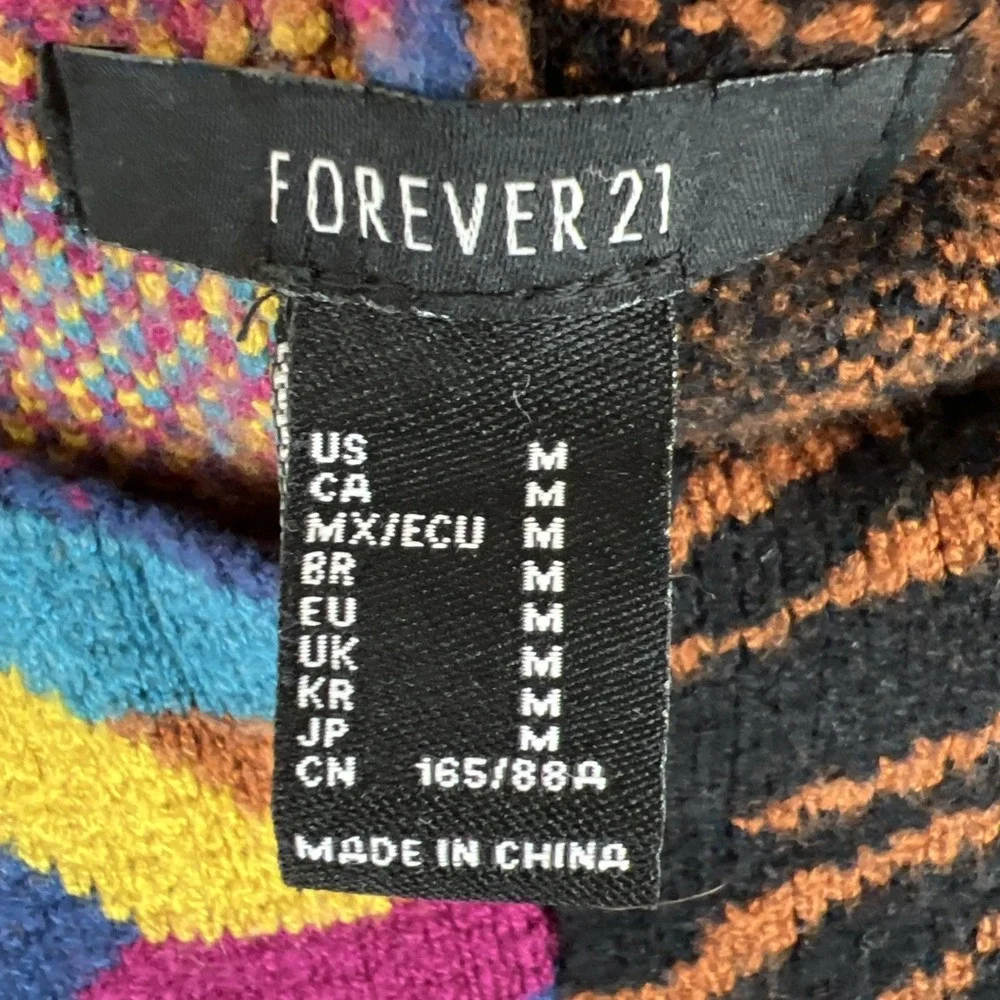 Patchwork‎ Sweater Vest Tank Junior Sz Med Crop Colorful Maximalist Knit Fun